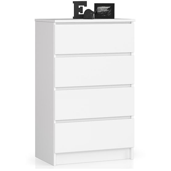 KOMODA K 60 cm 4 ZÁSUVKY PK BÍLÁ