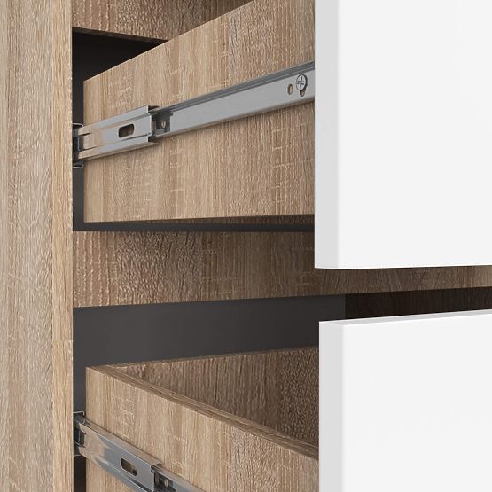 KOMODA K 60 cm 4 ZÁSUVKY PK SONOMA / BÍLÁ