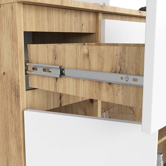 KOMODA K100 2D 3SZ 1P PK DUB ARTISAN / BÍLÁ