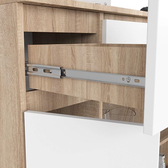 KOMODA K100 2D 3SZ 1P PK DUB SONOMA / BÍLÁ