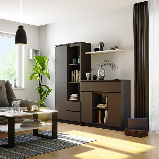 KOMODA K100 2D 3SZ 1P PK GRAFIT ŠEDÁ