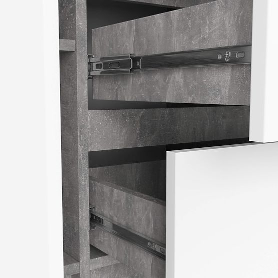 KOMODA K100 2D 3SZ PK BETON / BÍLÁ