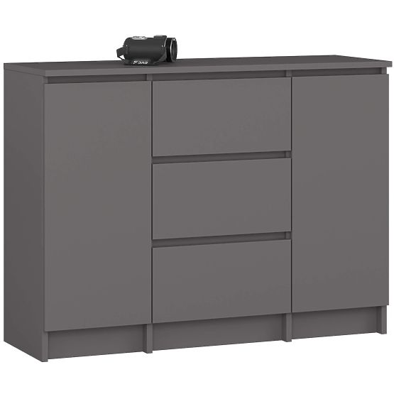 KOMODA K100 2D 3SZ PK GRAFIT ŠEDÁ