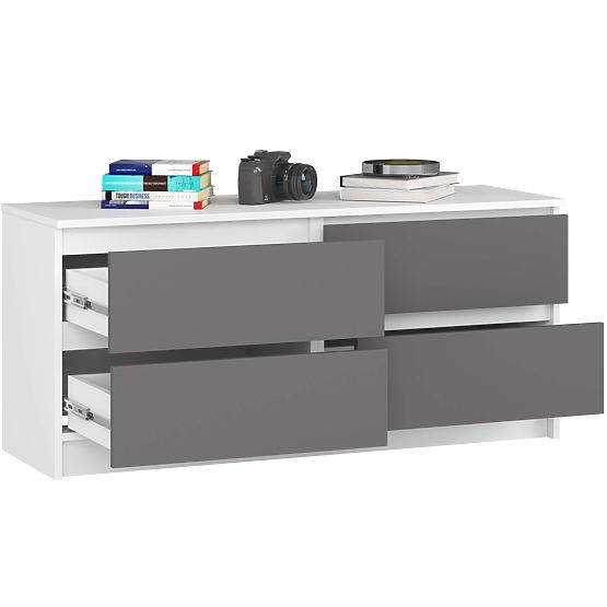KOMODA K120 4SZ CLP PK BÍLÁ / ŠEDÁ