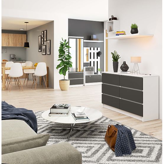 KOMODA K120 6SZ CLP PK BÍLÁ / ŠEDÁ