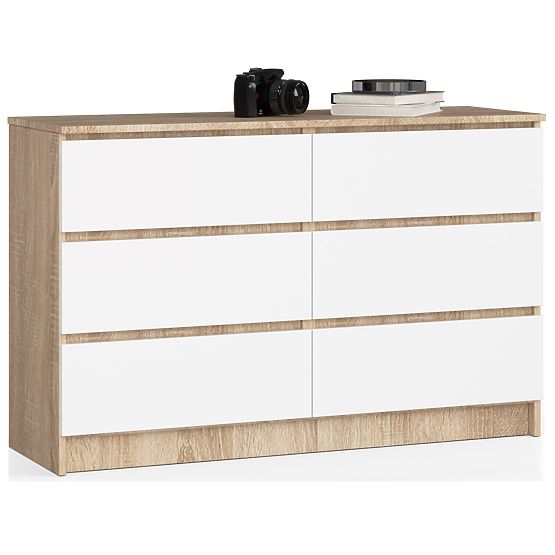 KOMODA K120 6SZ CLP PK DUB SONOMA / BÍLÁ