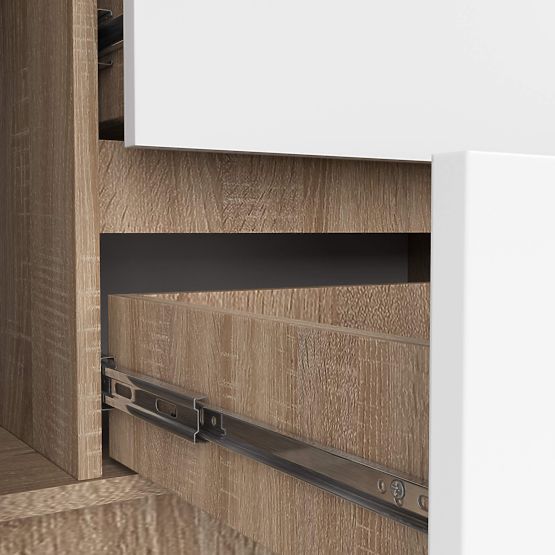 KOMODA K140 2D 4SZ CLP PK DUB SONOMA / BÍLÁ