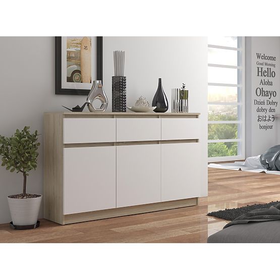 KOMODA K140 3D 3SZ CLP PK SONOMA / BÍLÁ