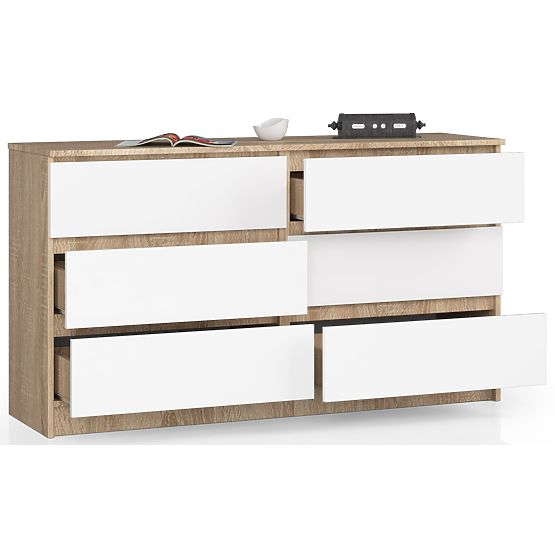 KOMODA K140 6SZ CLP DUB SONOMA / BÍLÁ