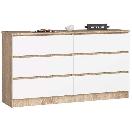 KOMODA K140 6SZ CLP DUB SONOMA / BÍLÁ