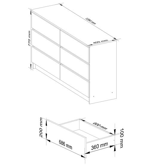 KOMODA K140 6SZ CLP OLŠE