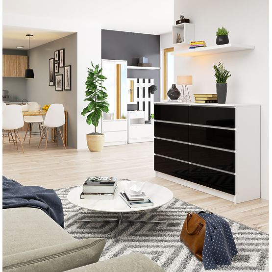 KOMODA K140 8SZ CLP PK ČERNÝ LESK