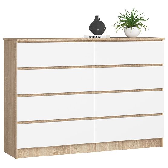 KOMODA K140 8SZ CLP PK SONOMA / BÍLÁ