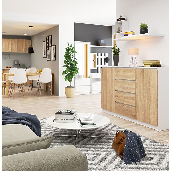 KOMODA K160 2D 4SZ CLP PK BÍLÁ / SONOMA