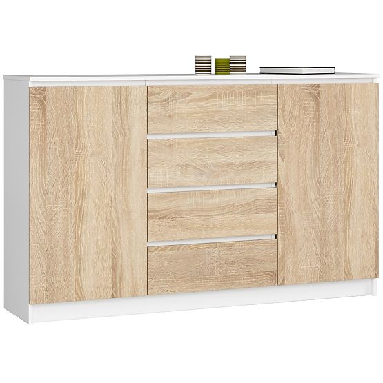 KOMODA K160 2D 4SZ CLP PK BÍLÁ / SONOMA