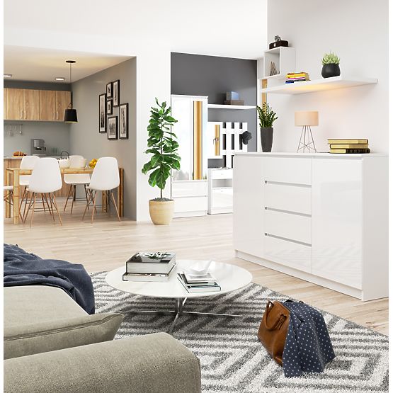 KOMODA K160 2D 4SZ CLP PK BÍLÝ LESK