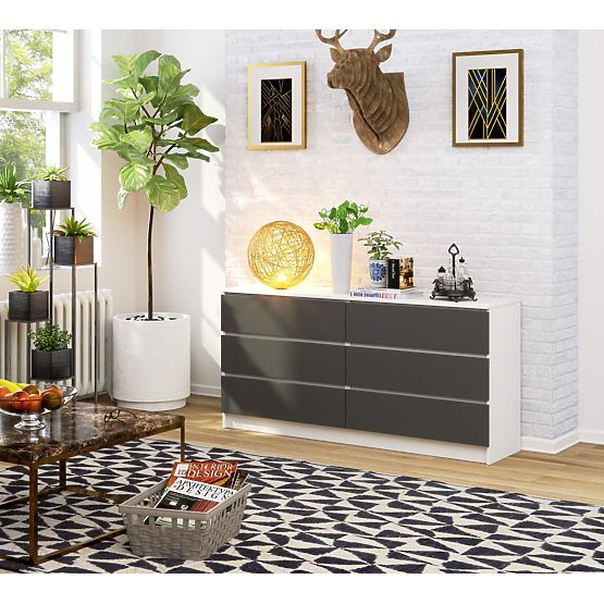 KOMODA K160 6SZ CLP PK BÍLÁ / ŠEDÁ