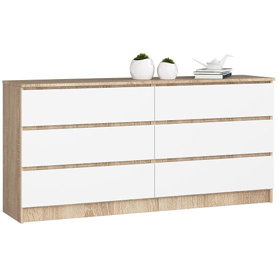 KOMODA K160 6SZ CLP PK DUB SONOMA / BÍLÁ