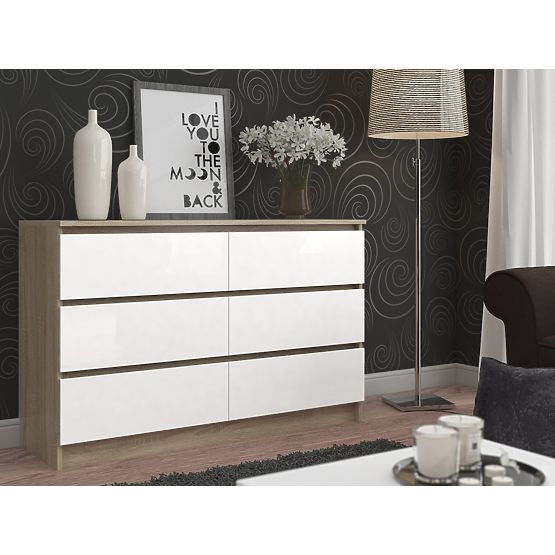 KOMODA K160 6SZ CLP PK DUB SONOMA / BÍLÁ
