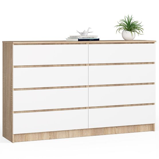 KOMODA K160 8SZ CLP PK DUB SONOMA / BÍLÁ