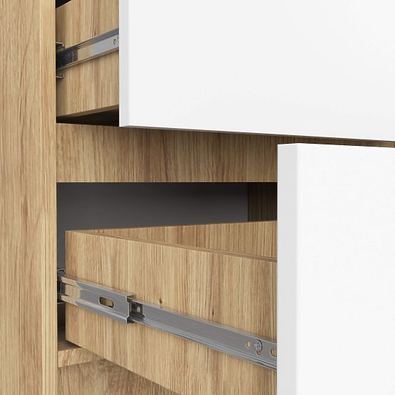 KOMODA K60 5SZ CLP PK DUB ARTISAN / BÍLÁ