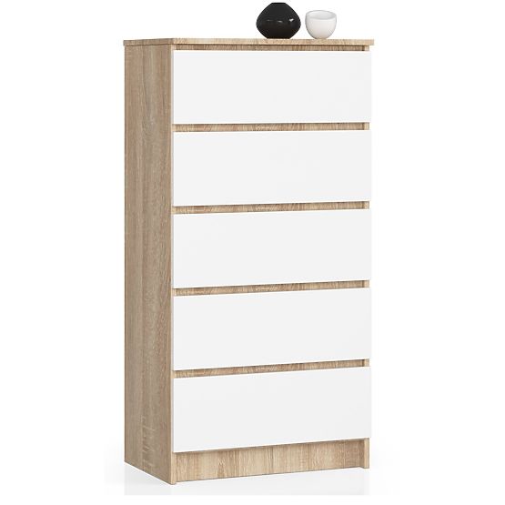 KOMODA K60 5SZ CLP PK DUB SONOMA / BÍLÁ