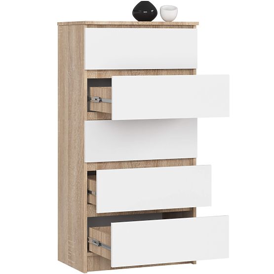 KOMODA K60 5SZ CLP PK DUB SONOMA / BÍLÁ