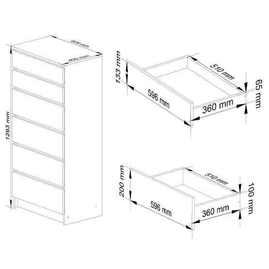 KOMODA K60 6SZ CLP PK BÍLÁ / SONOMA