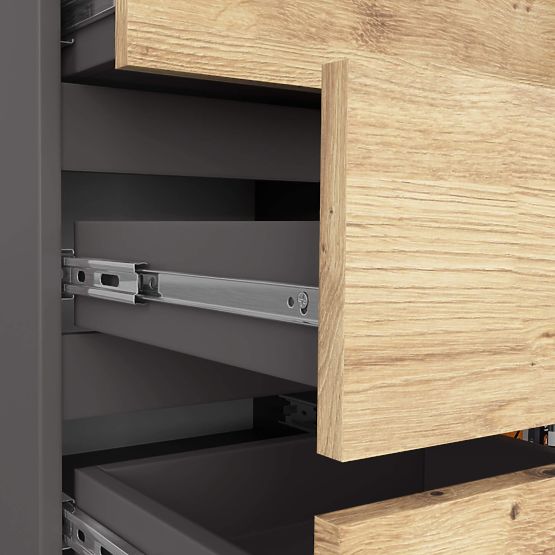 KOMODA K80 1D 5SZ PK GRAFIT ŠEDÁ / DUB ARTISAN