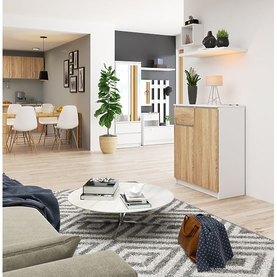 KOMODA K80 2D 1SZ CLP PK BÍLÁ / DUB SONOMA