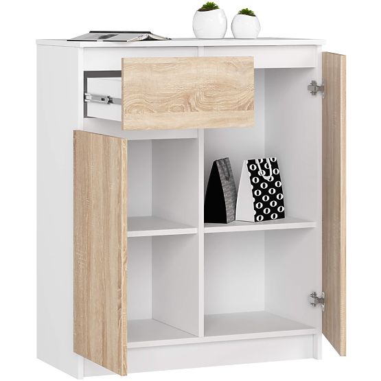 KOMODA K80 2D 1SZ CLP PK BÍLÁ / DUB SONOMA
