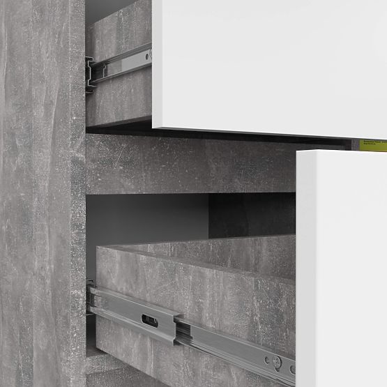 KOMODA K80 JERRY 1D 3SZ PK BETON / BÍLÁ