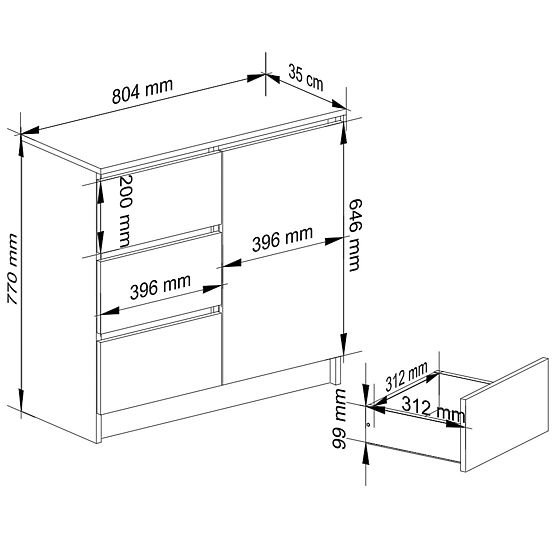 KOMODA K80 JERRY 1D 3SZ PK BÍLÁ