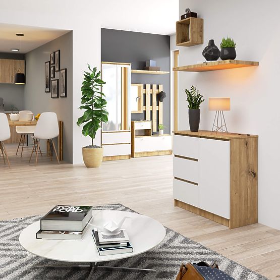 KOMODA K80 JERRY 1D 3SZ PK DUB ARTISAN / BÍLÁ