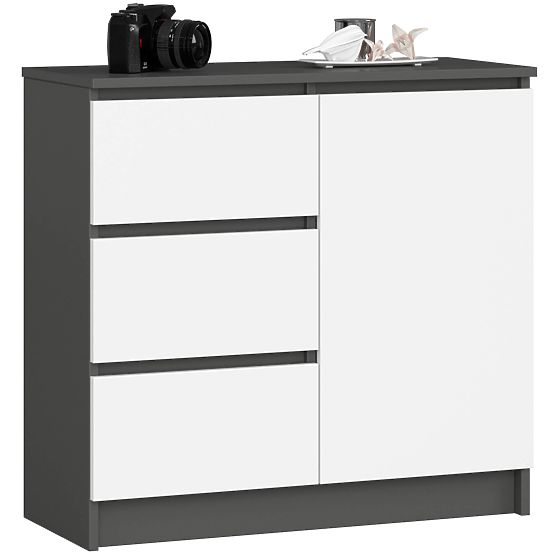 KOMODA K80 JERRY 1D 3SZ PK GRAFIT ŠEDÁ / BÍLÁ