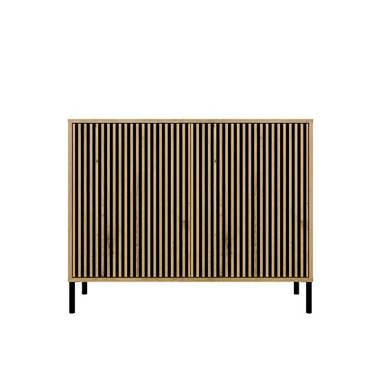 Komoda KAMARO 2D SLIM DUB ARTISAN Lamelový Přední Rýhovaný