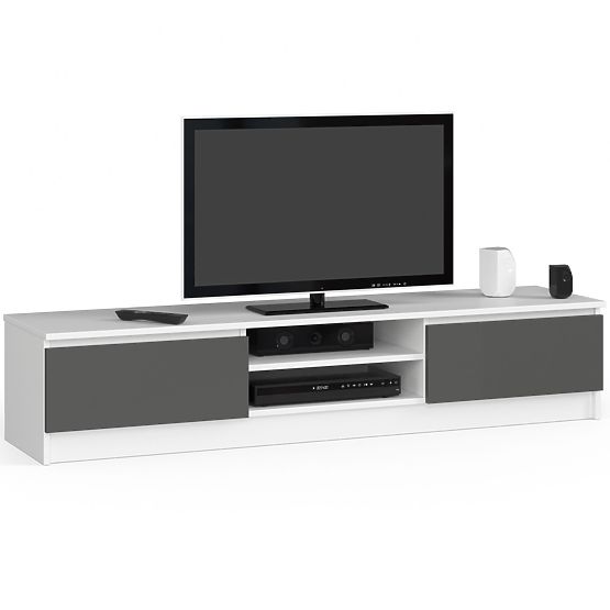 KOMODA RTV K160 CLP BÍLÁ / ŠEDÁ