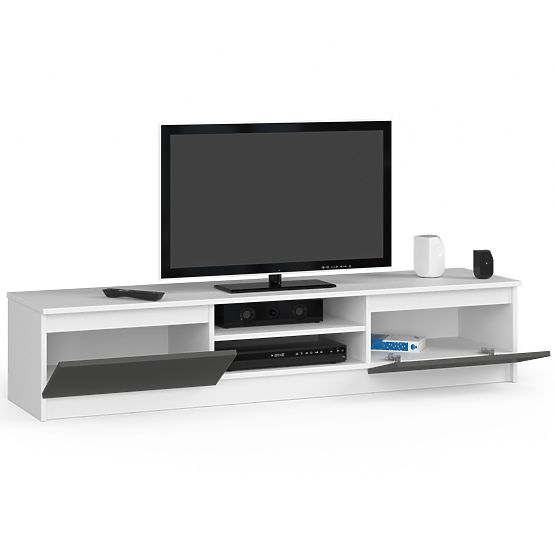 KOMODA RTV K160 CLP BÍLÁ / ŠEDÁ