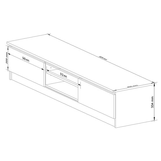KOMODA RTV K160 CLP BÍLÁ / ŠEDÁ