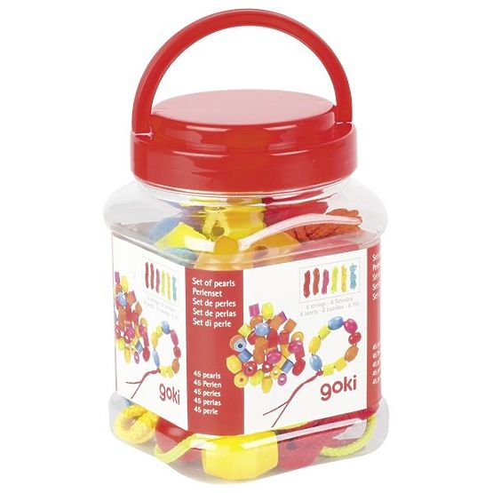 Korálky na navlékání ve sklenici 45 kusů