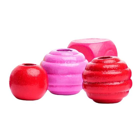 Korálky v tubě růžovo-žluto-červené