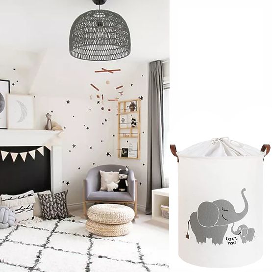 Koš na hračky - sloníci