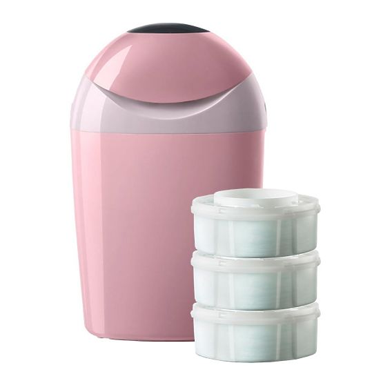 Koš na pleny Sangenic Nursery Tommee Tippee růžový+ Zásobník Simple 3 ks Růžová