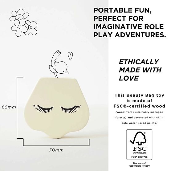 Kosmetická taška s dřevěnými doplňky