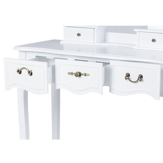 Kosmetický stolek Alva se zrcadlem a taburetem 