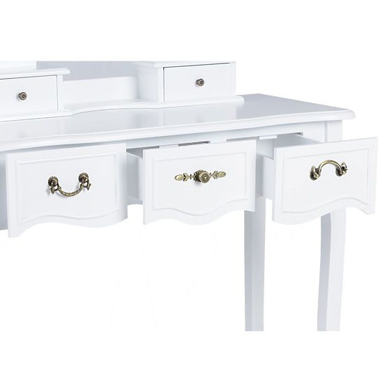 Kosmetický stolek Alva se zrcadlem a taburetem 