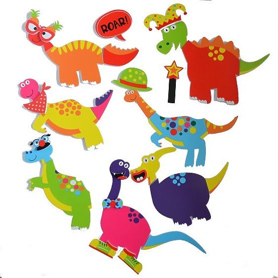 Koupací samolepky Blázniví dinosauři