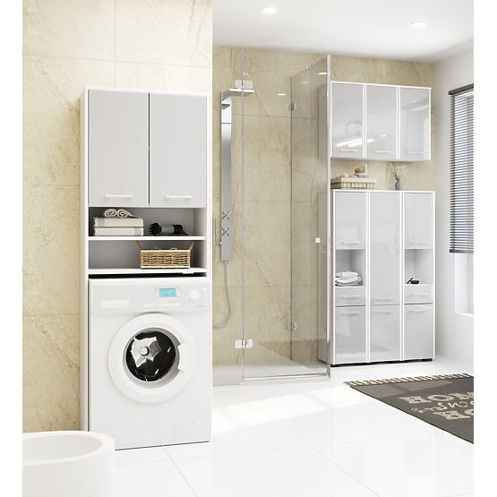 KOUPELNA SKŘÍŇKA FIN SLOUPEK 30 2D 1SZ 85cm METALICKÝ LESK