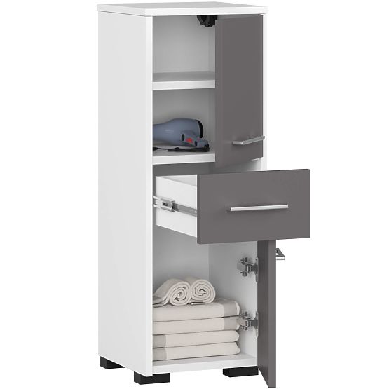 KOUPELNA SKŘÍŇKA FIN SLOUPEK 30 2D 1SZ 85cm PK BÍLÁ / ŠEDÁ