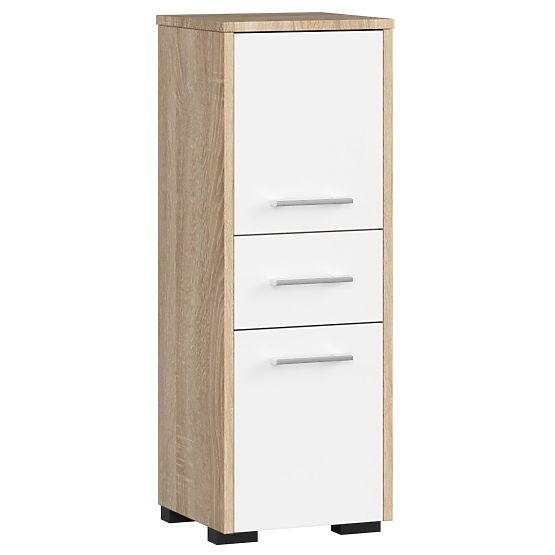 KOUPELNÍ SKŘÍŇKA FIN SLOUPEK 30 2D 1SZ 85cm PK DUB SONOMA / BÍLÁ